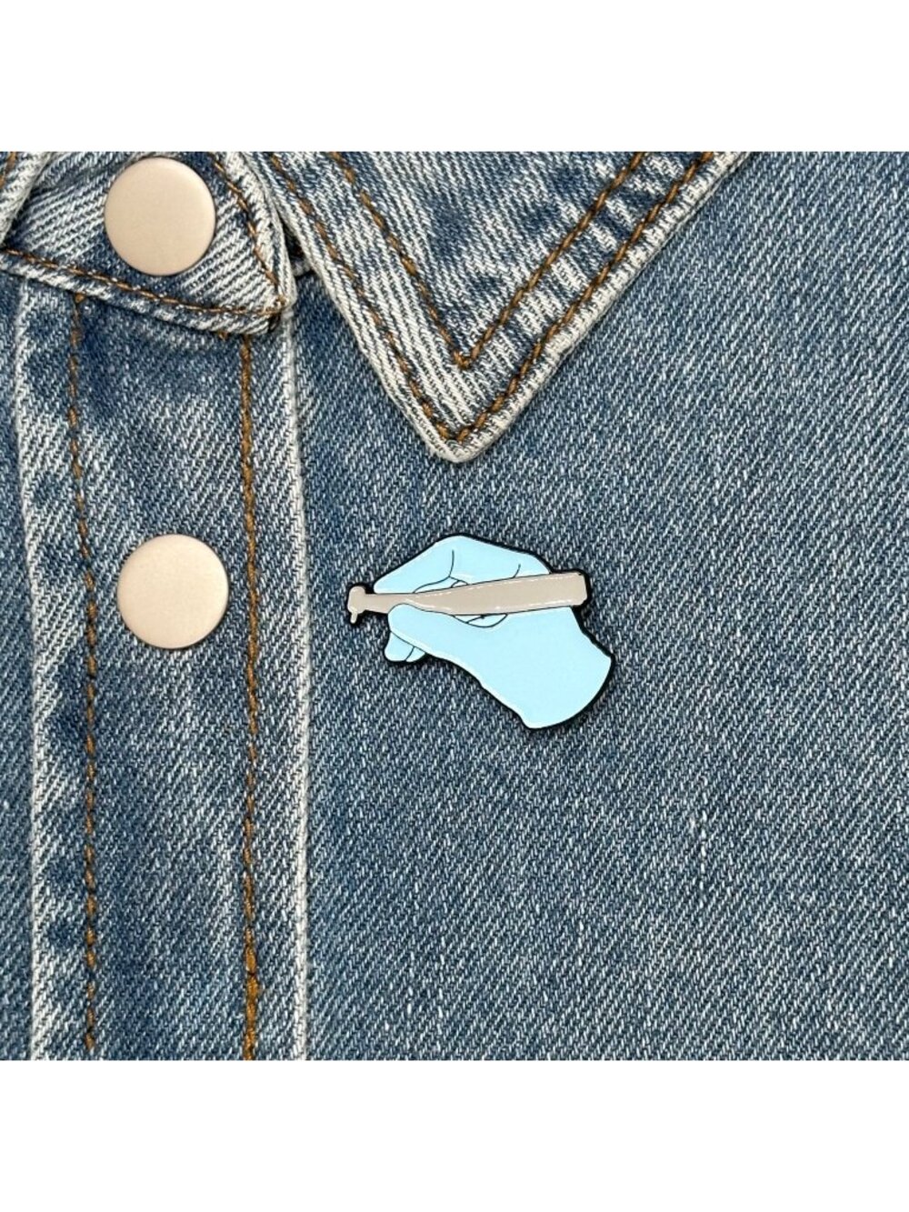 ⭐Blue hand holding dental drill Enamel Pin with Rubber Clutch For Jacket New